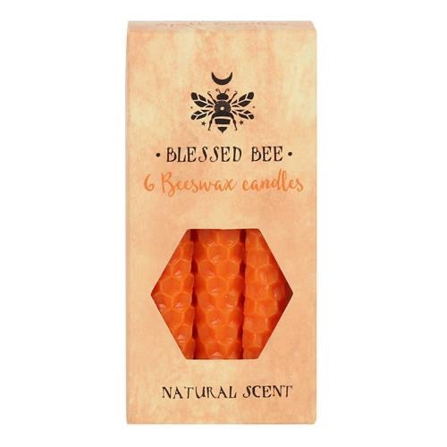 Blessed Bee Bienenwachs- Zauberkerzen 6 Stück Orange