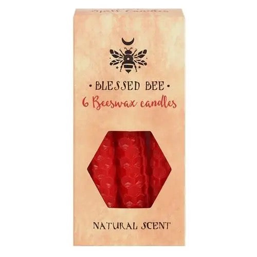 ROTE Blessed Bee Bienenwachs Zauberkerzen 6 Stück