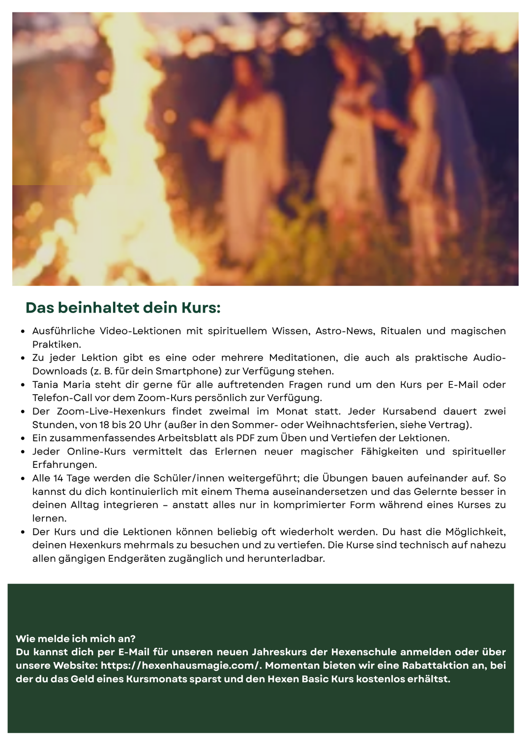 Hexen - Meisterinnen Jahreskurs 2027 * 22 Zoom Live Kurse im Zirkel*