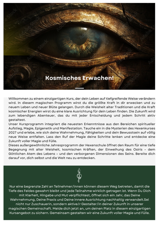 Hexen - Meisterinnen Jahreskurs 2027 * 22 Zoom Live Kurse im Circle*