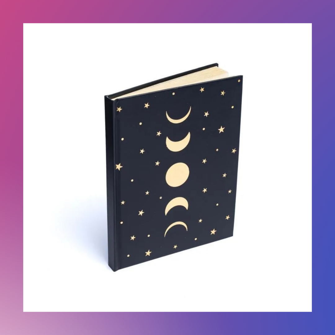 Notizbuch mit Mondphasen